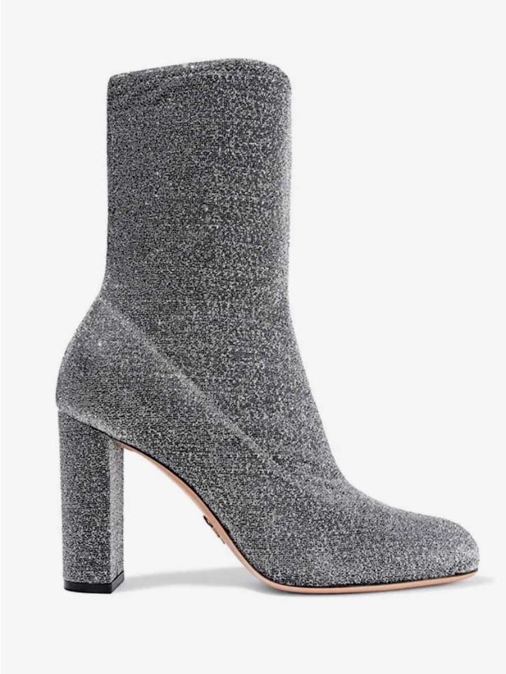 OSCAR TIYE Giorgia Textured-Lamé Boots Size 10.5 US / IT 40.5  Block Heel
